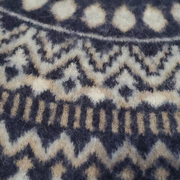 Joie Size S Deedra Fair Isle Nordic Light gray navy sweater - Picture 4 of 6